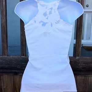 Crochet Back White Top Small Passport